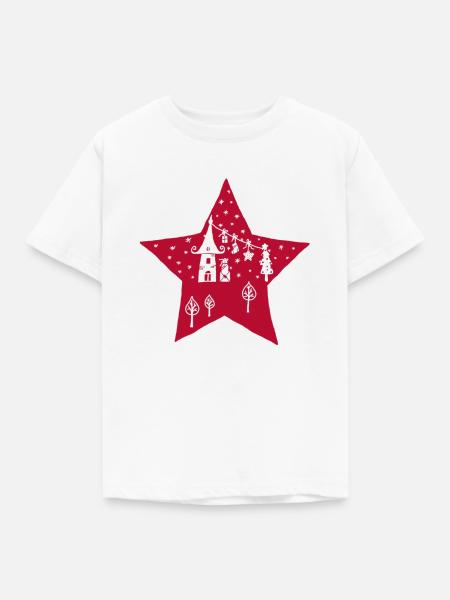 Stern_mit_Haus - Kinder T-Shirt - Weiß