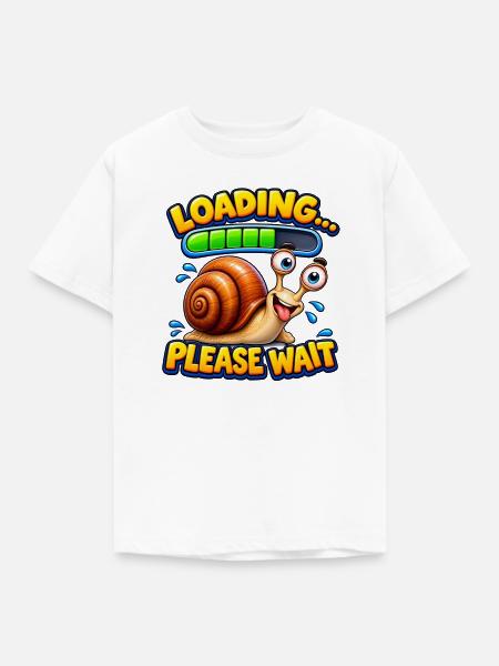 Lustige Ladeschnecke - Kinder T-Shirt - Weiß