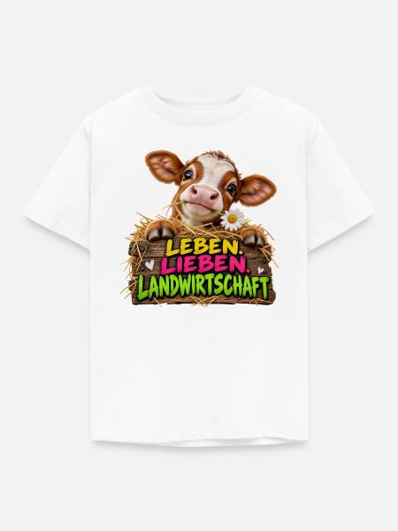 Leben Lieben Landwirtschaft - Kinder T-Shirt - Weiß