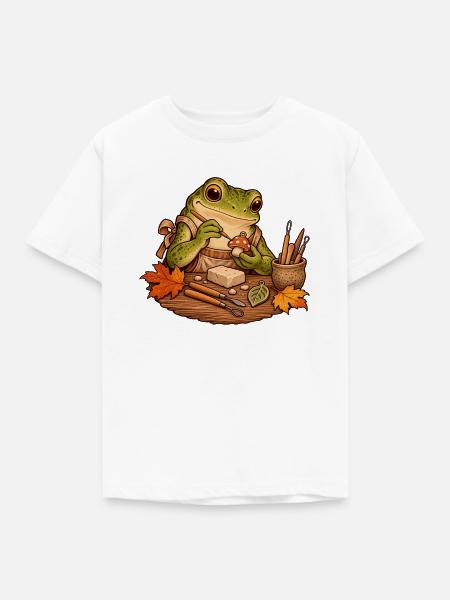 Frosch formt kleine Tonanhänger - Kinder T-Shirt - Weiß