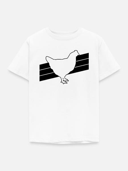 Huhn Silhouette Grafik - Kinder T-Shirt - Weiß