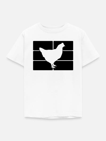 Huhn Silhouette Grafik - Kinder T-Shirt - Weiß