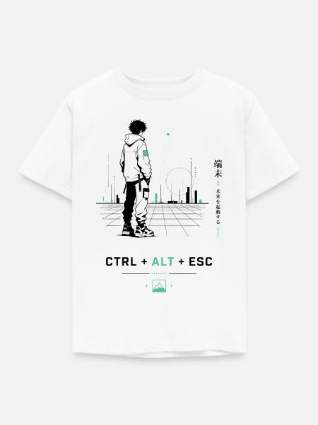 Cyberstadt Wanderer Hoodie - Kinder T-Shirt - Weiß