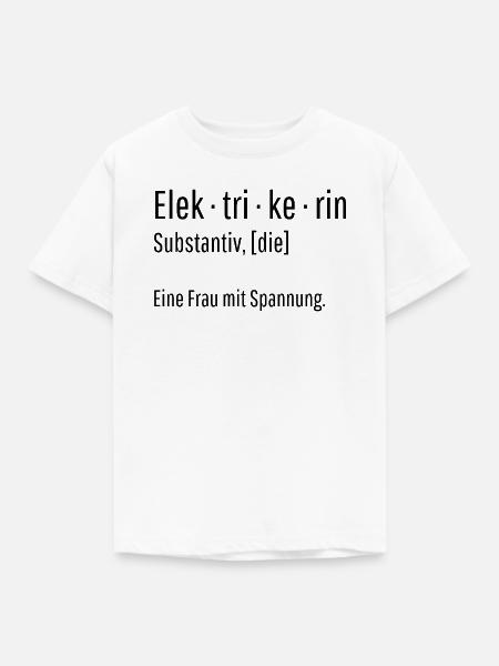Elektrikerin Substantiv Definition Geschenk - Kinder T-Shirt - Weiß