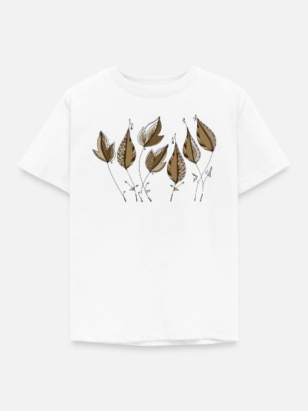 Blätter - Kinder T-Shirt - Weiß