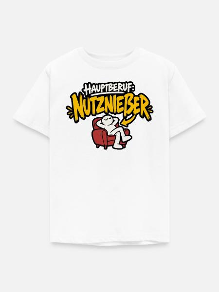 Hauptberuf Nutznießer Faulenzer - Kinder T-Shirt - Weiß