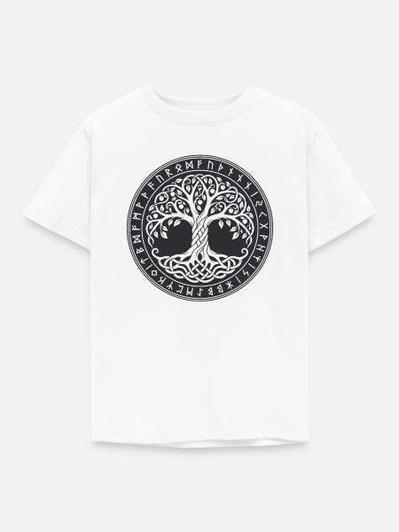 Wikinger-Baum des Lebens - Kinder T-Shirt - Weiß