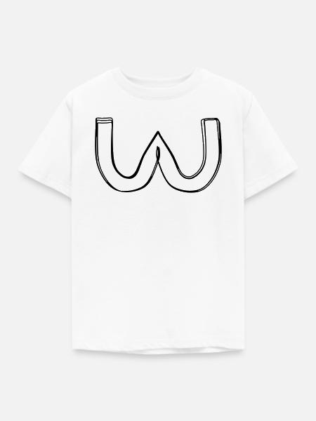 Griechischer Buchstabe Omega handgezeichnet - Kinder T-Shirt - Weiß
