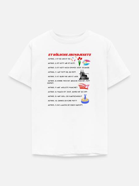 Kölsches Grundgesetz lustige Geschenkidee - Kinder T-Shirt - Weiß