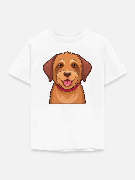 Hellbrauner Zottelhund - Kinder T-Shirt - Weiß