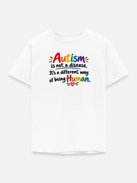 Autismus Akzeptanz Regenbogen Design - Kinder T-Shirt - Weiß