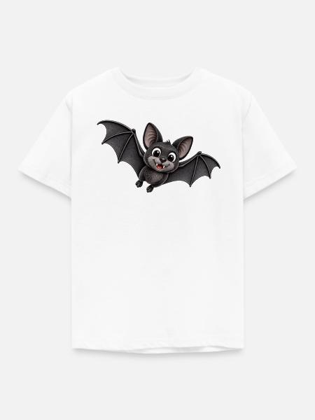 Niedliche Fledermaus Cartoon - Kinder T-Shirt - Weiß