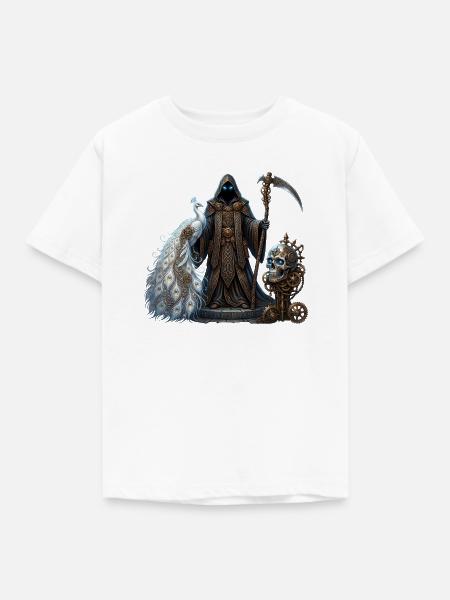 Der Mitternachtspfau – Stea Gothic Elegance - Kinder T-Shirt - Weiß