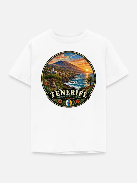Teneriffa Vulkaninsel Küste Urlaub Sunset - Kinder T-Shirt - Weiß