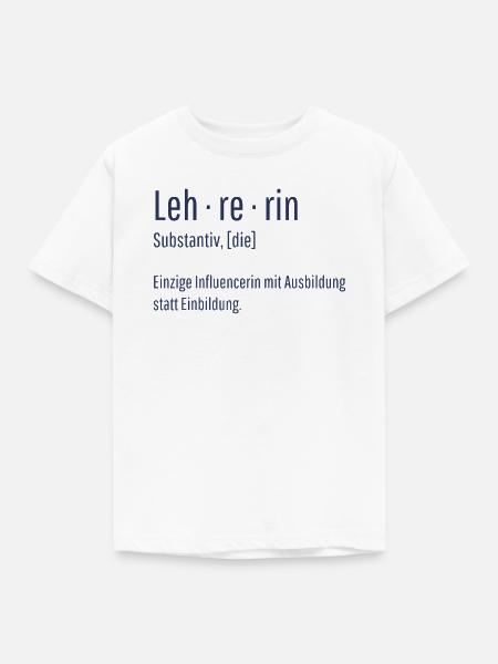 Lehrerin Substantiv Influencerin Schule Geschenk - Kinder T-Shirt - Weiß
