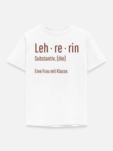 Lehrerin Substantiv Definition Schule Geschenk - Kinder T-Shirt - Weiß