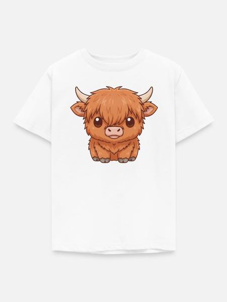Schottisches Hochlandrind   - Kinder T-Shirt - Weiß