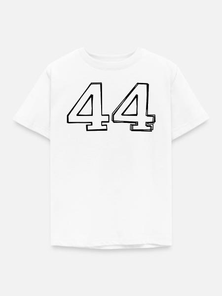 Zahl 44 handgezeichnet - Kinder T-Shirt - Weiß