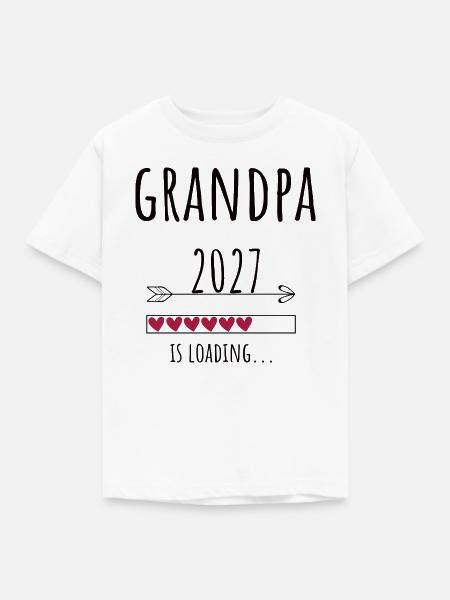 Pregnancy Announcement – Opa 2027 Geschenk - Kinder T-Shirt - Weiß