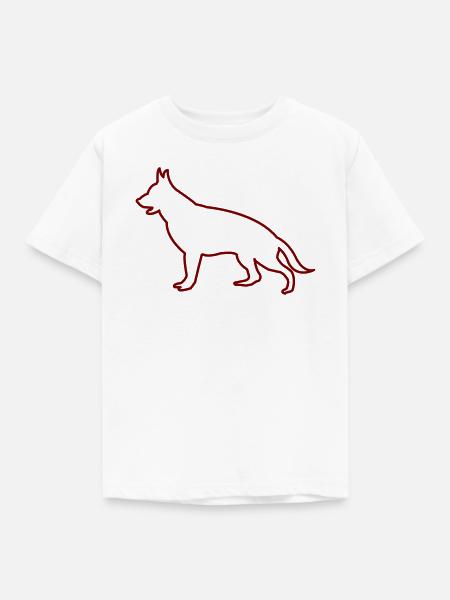 Hund Silhouette - Kinder T-Shirt - Weiß