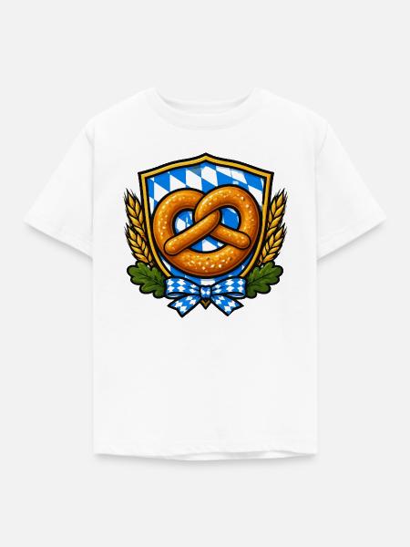 Bavarian Pretzel Crest Emblem - Kinder T-Shirt - Weiß