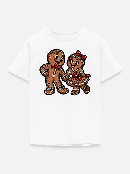 Pfefferkuchen Pärchen Weihnacht Liebe - Kinder T-Shirt - Weiß