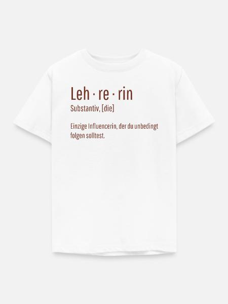 Lehrerin Substantiv Influencerin Lustig Geschenk - Kinder T-Shirt - Weiß