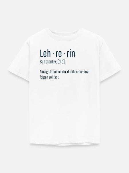 Lehrerin Substantiv Influencerin Lustig Geschenk - Kinder T-Shirt - Weiß