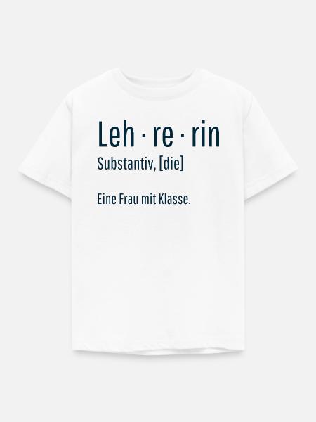 Lehrerin Substantiv Definition Schule Geschenk - Kinder T-Shirt - Weiß
