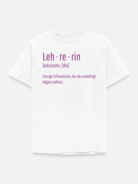 Lehrerin Substantiv Influencerin Lustig Geschenk - Kinder T-Shirt - Weiß