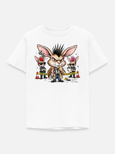 Bunny Punk Ermittler Trio - Kinder T-Shirt - Weiß