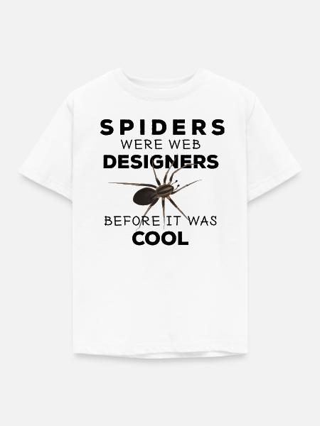 Spiders were web designers - Spinne Nerd Spruch - Kinder T-Shirt - Weiß