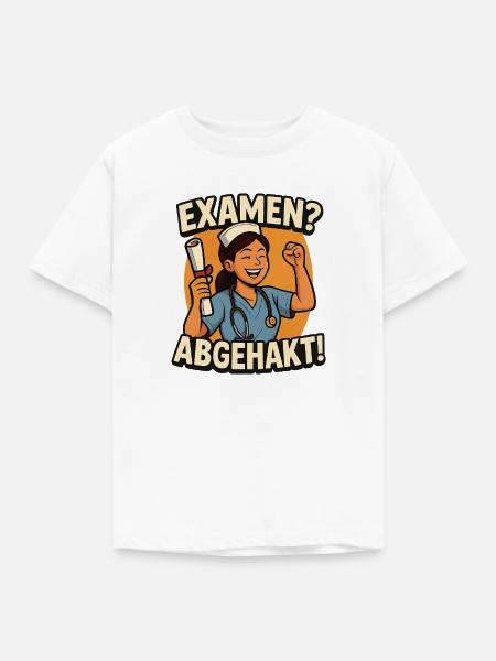 Examen abgehakt – Geschenk zum Abschluss - Kinder T-Shirt - Weiß