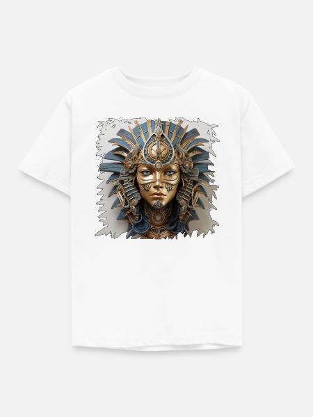 Goldene Maske der Steampunk-Königin Osiris - Kinder T-Shirt - Weiß