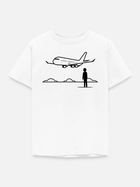 Luftfahrt Zeichnung - Kinder T-Shirt - Weiß