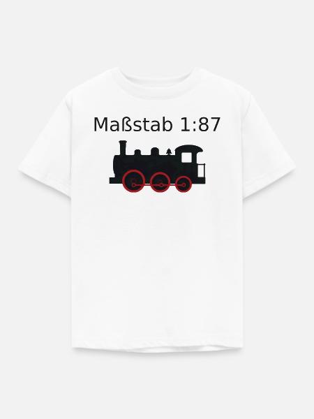 Maßstab 1:87 - Modelleisenbahn H0 Geschenk - Kinder T-Shirt - Weiß