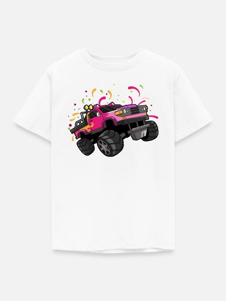Monstertruck - Kinder T-Shirt - Weiß