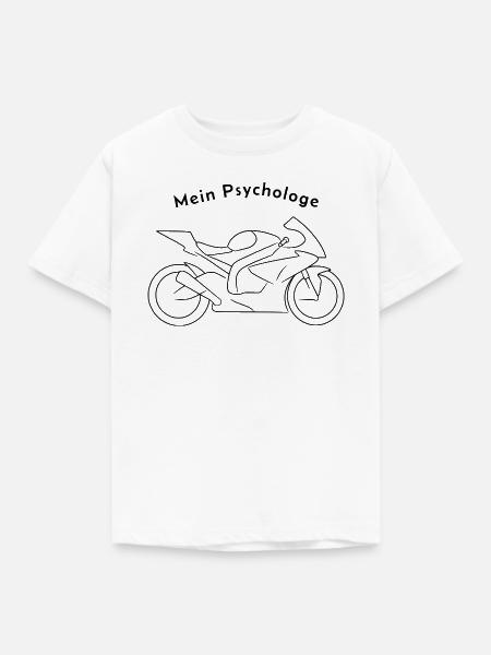 Mein Psychologe - Motorrad - Kinder T-Shirt - Weiß