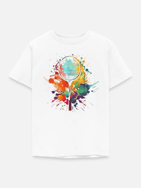 Badmintonschläger Graffiti - Kinder T-Shirt - Weiß