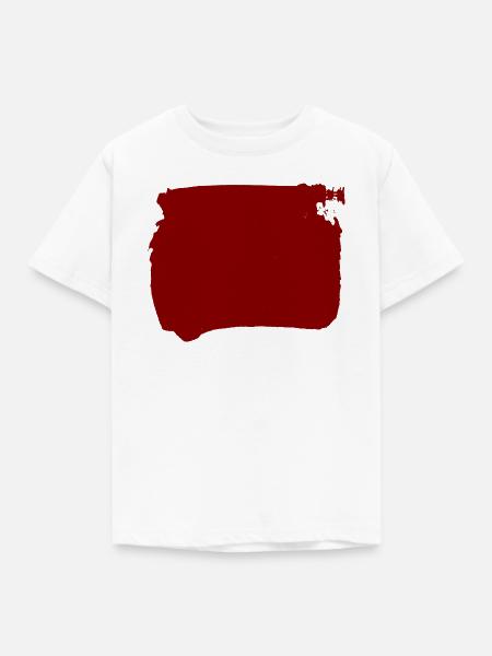 Roter Punkt - Tusche - Kinder T-Shirt - Weiß