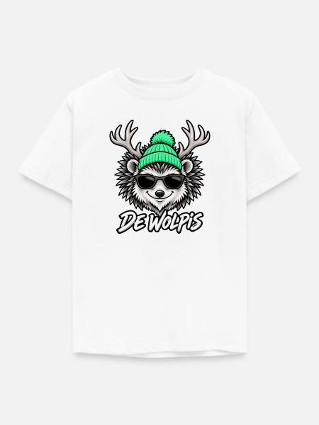 De Wolpis Igel Winterlook - Kinder T-Shirt - Weiß