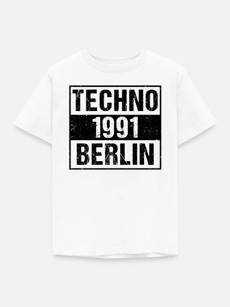 Techno Berlin T-Shirt - Kinder T-Shirt - Weiß