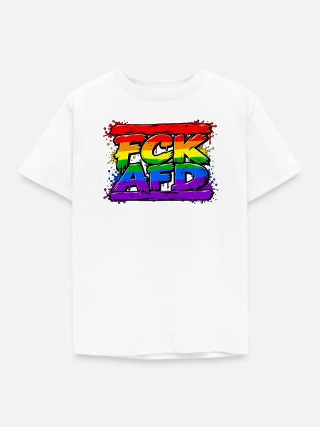 Regenbogen Graffiti AFD Widerstand - Kinder T-Shirt - Weiß