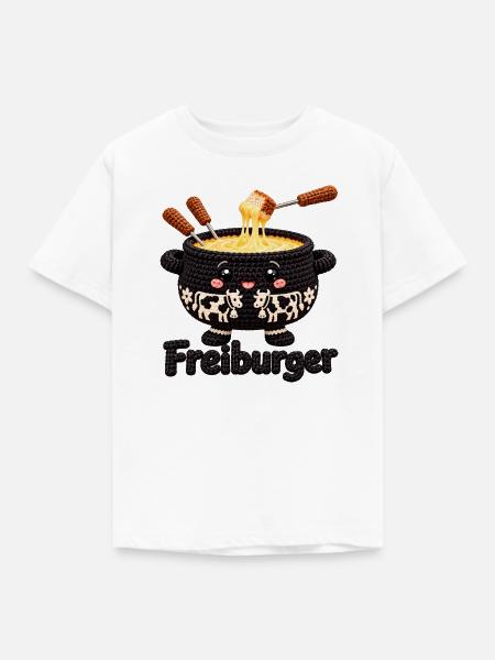 Käsefondue Topfheld mit Kühen - Kinder T-Shirt - Weiß