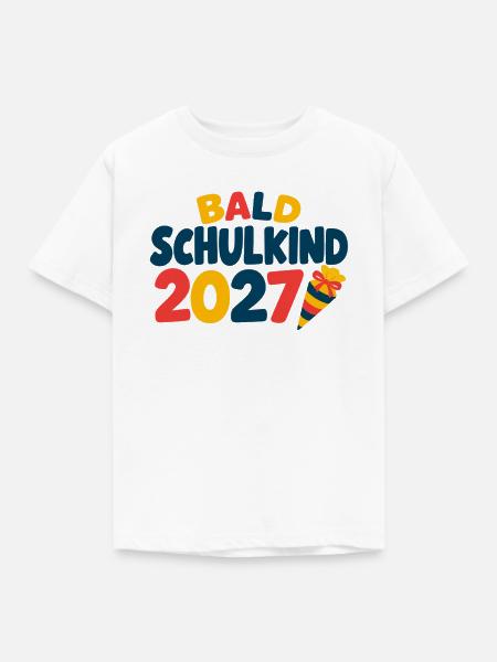 Bald Schulkind 2027 - Kinder T-Shirt - Weiß