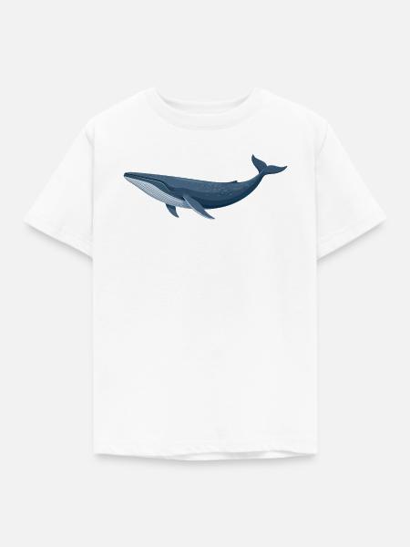 Blauwal Wal - Kinder T-Shirt - Weiß
