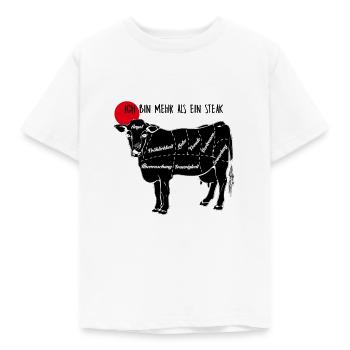 Kuh mehr als Steak - Kinder T-Shirt - Weiß - Vorne - AI Model Kid Male (0cm)