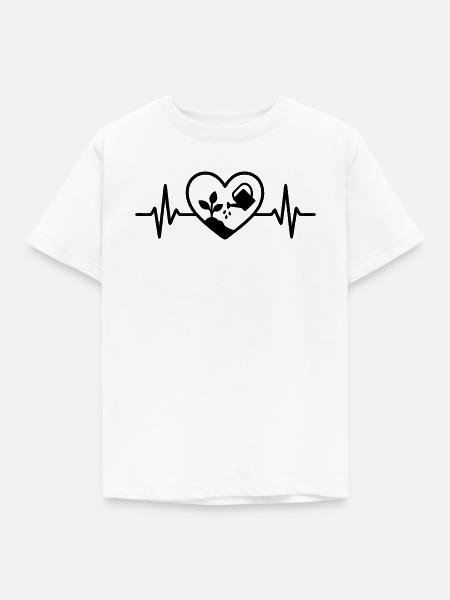 Gartenarbeit Pflanze Gießkanne Herz - Kinder T-Shirt - Weiß