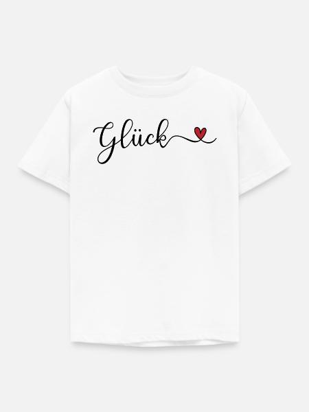 Glück mit Herz - Kinder T-Shirt - Weiß
