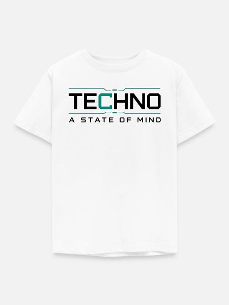Techno - A State of Mind - Kinder T-Shirt - Weiß